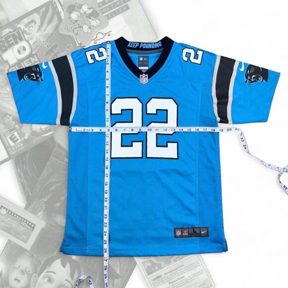 Blue / Black Nike On Field NFL Carolina Panthers 22 McCaffrey Football Jersey - Picture 5 of 6